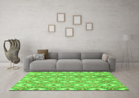 Machine Washable Abstract Green Modern Rug, wshabs948grn