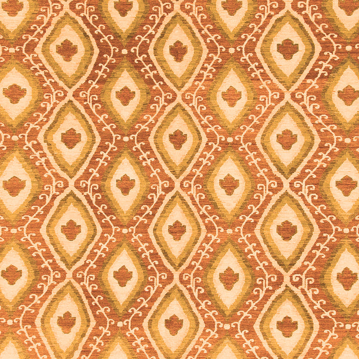 Square Machine Washable Abstract Orange Modern Area Rugs, wshabs948org