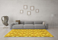 Machine Washable Abstract Yellow Modern Rug, wshabs948yw