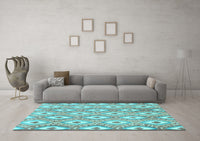 Machine Washable Abstract Light Blue Modern Rug, wshabs948lblu