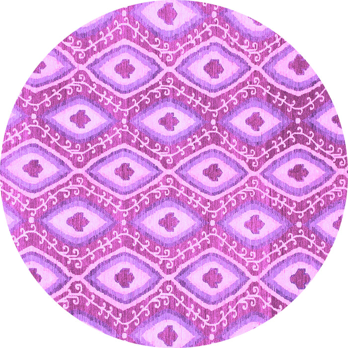 Round Machine Washable Abstract Purple Modern Area Rugs, wshabs948pur