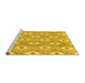 Sideview of Machine Washable Abstract Yellow Modern Rug, wshabs948yw