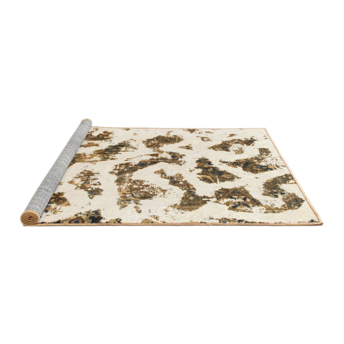 Sideview of Machine Washable Abstract Blanched Almond Beige Rug, wshabs949