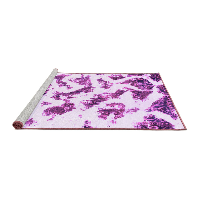 Sideview of Machine Washable Abstract Purple Modern Area Rugs, wshabs949pur