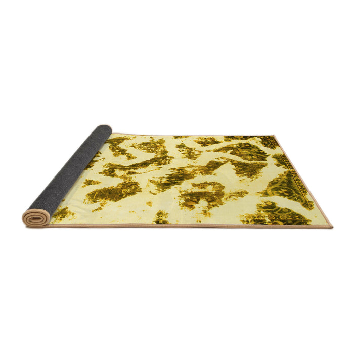 Sideview of Abstract Yellow Modern Rug, abs949yw