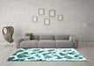 Machine Washable Abstract Light Blue Modern Rug in a Living Room, wshabs949lblu