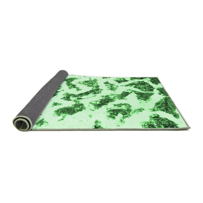 Sideview of Abstract Emerald Green Modern Rug, abs949emgrn