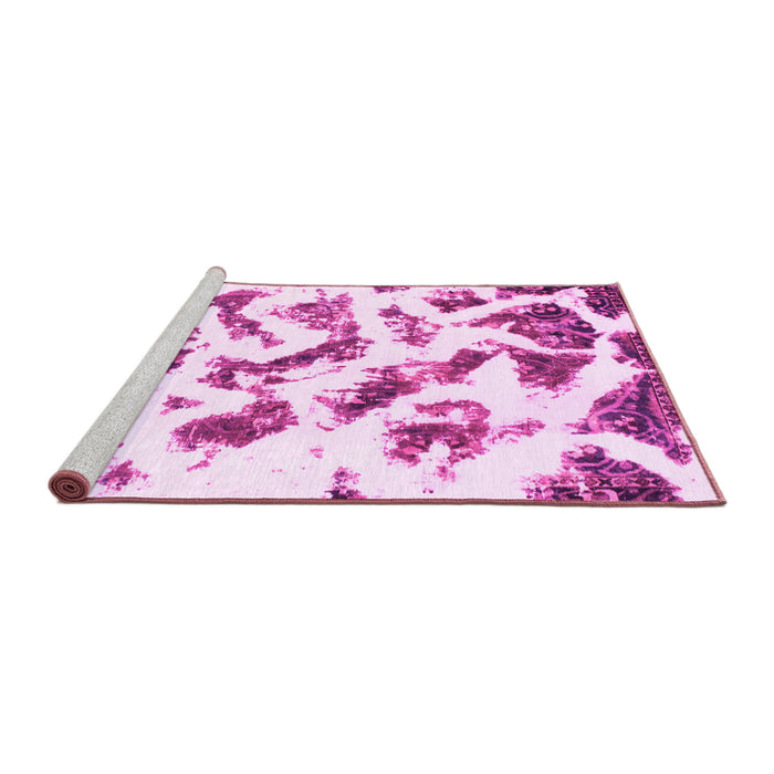Sideview of Machine Washable Abstract Pink Modern Rug, wshabs949pnk