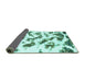 Sideview of Abstract Turquoise Modern Rug, abs949turq