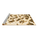 Sideview of Machine Washable Abstract Brown Modern Rug, wshabs949brn