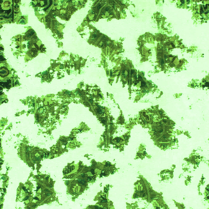 Machine Washable Abstract Green Modern Area Rugs, wshabs949grn