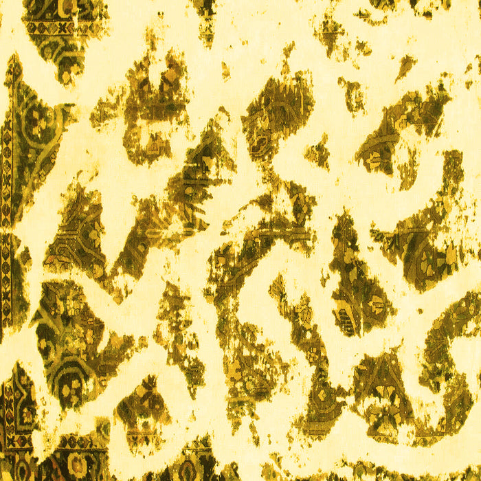 Square Machine Washable Abstract Yellow Modern Rug, wshabs949yw