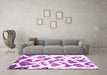 Machine Washable Abstract Purple Modern Area Rugs in a Living Room, wshabs949pur