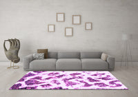 Machine Washable Abstract Purple Modern Rug, wshabs949pur