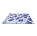 Sideview of Machine Washable Abstract Blue Modern Rug, wshabs949blu