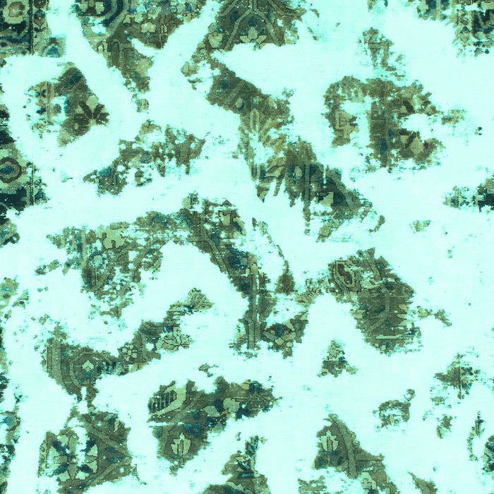 Machine Washable Abstract Turquoise Modern Area Rugs, wshabs949turq