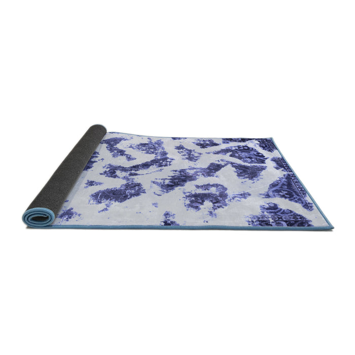 Sideview of Abstract Blue Modern Rug, abs949blu