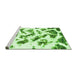 Sideview of Machine Washable Abstract Green Modern Area Rugs, wshabs949grn