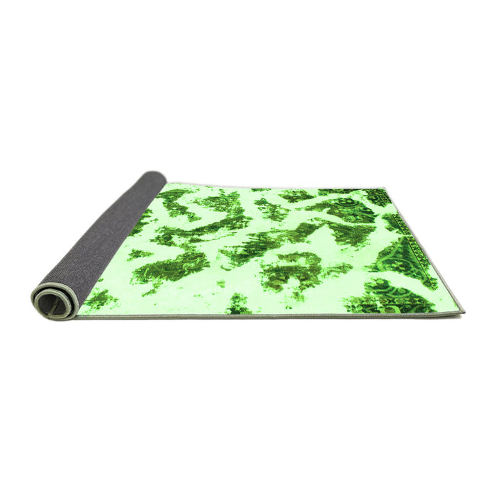 Sideview of Abstract Green Modern Rug, abs949grn