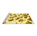 Sideview of Machine Washable Abstract Yellow Modern Rug, wshabs949yw