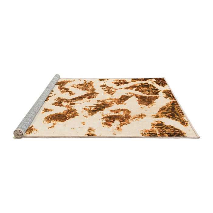 Sideview of Machine Washable Abstract Orange Modern Area Rugs, wshabs949org