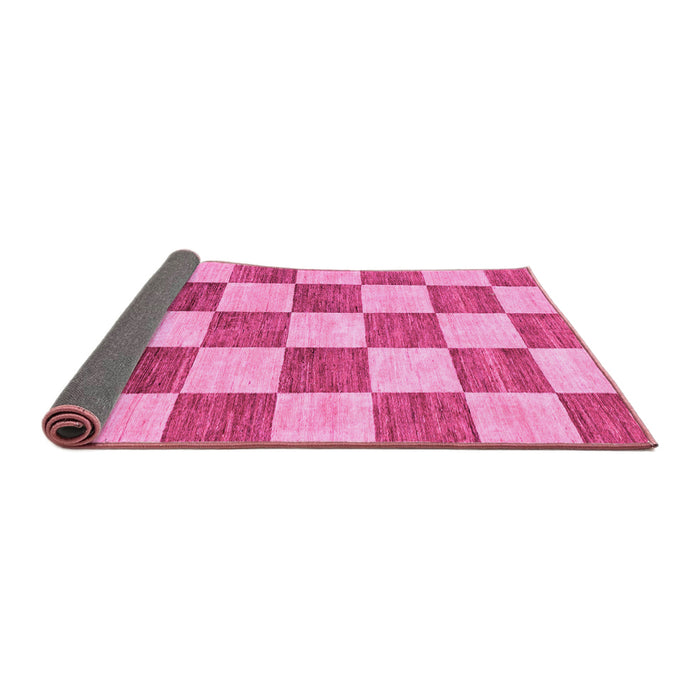 Sideview of Checkered Pink Modern Rug, abs94pnk