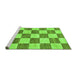 Sideview of Machine Washable Checkered Green Modern Area Rugs, wshabs94grn