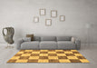 Machine Washable Checkered Brown Modern Rug in a Living Room,, wshabs94brn