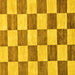 Square Machine Washable Checkered Yellow Modern Rug, wshabs94yw