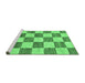 Sideview of Machine Washable Checkered Emerald Green Modern Area Rugs, wshabs94emgrn