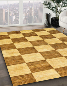 Machine Washable Abstract Sedona Brown Rug in a Family Room, wshabs94