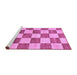 Sideview of Machine Washable Checkered Purple Modern Area Rugs, wshabs94pur