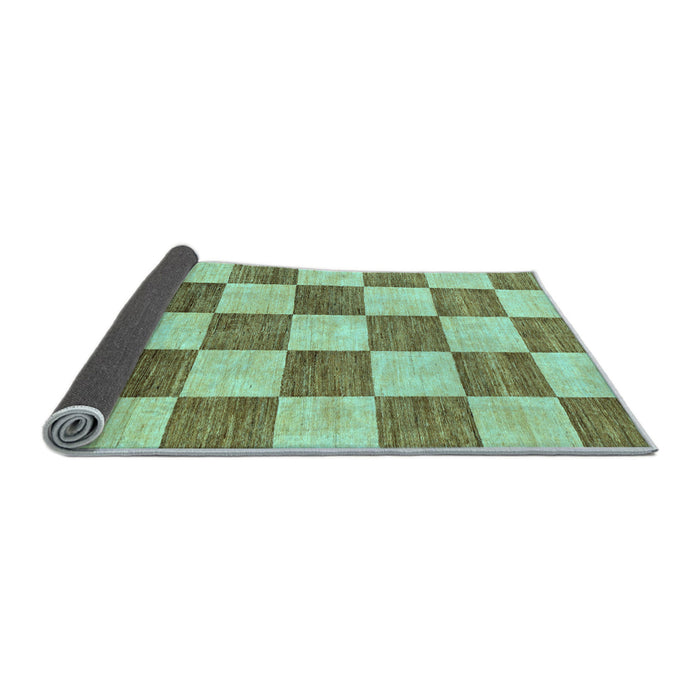 Sideview of Checkered Light Blue Modern Rug, abs94lblu