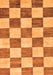 Machine Washable Checkered Orange Modern Area Rugs, wshabs94org