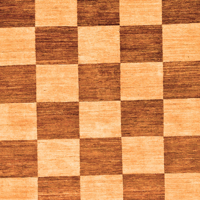 Machine Washable Checkered Orange Modern Area Rugs, wshabs94org