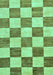 Machine Washable Checkered Turquoise Modern Area Rugs, wshabs94turq