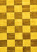 Machine Washable Checkered Yellow Modern Rug, wshabs94yw