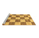 Sideview of Machine Washable Checkered Brown Modern Rug, wshabs94brn