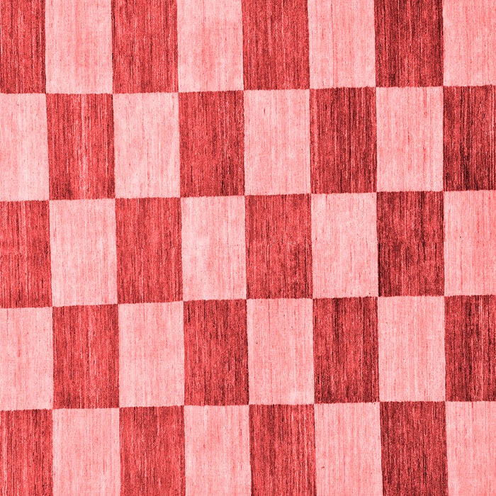 Machine Washable Checkered Red Modern Rug, wshabs94red