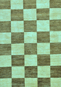 Checkered Light Blue Modern Rug, abs94lblu