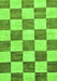 Machine Washable Checkered Green Modern Area Rugs, wshabs94grn