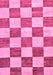 Machine Washable Checkered Pink Modern Rug, wshabs94pnk