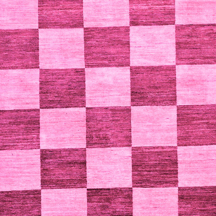 Machine Washable Checkered Pink Modern Rug, wshabs94pnk