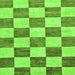 Square Machine Washable Checkered Green Modern Area Rugs, wshabs94grn