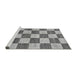 Sideview of Machine Washable Checkered Gray Modern Rug, wshabs94gry