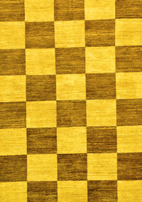 Checkered Yellow Modern Rug, abs94yw