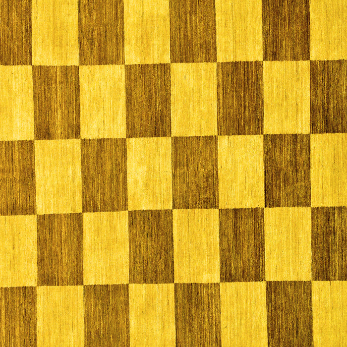 Square Checkered Yellow Modern Rug, abs94yw