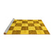 Sideview of Machine Washable Checkered Yellow Modern Rug, wshabs94yw