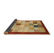 Sideview of Abstract Orange Checkered Rug, abs950