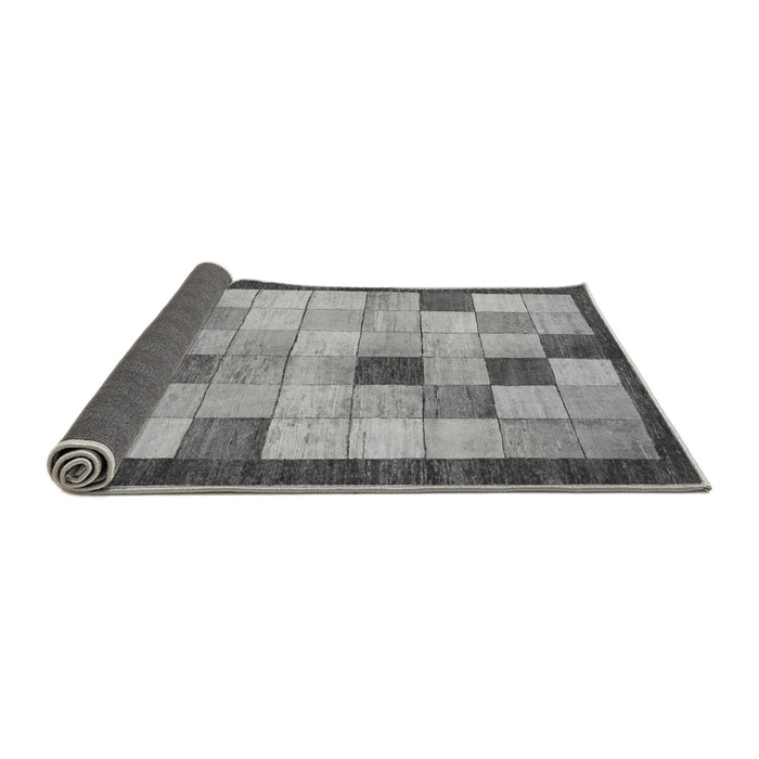 Sideview of Checkered Gray Modern Rug, abs950gry